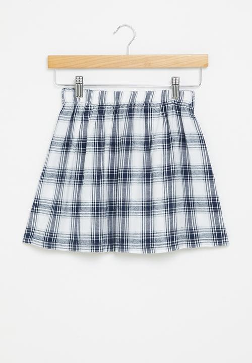 Superbalist - Check skirt - ivory/navy check