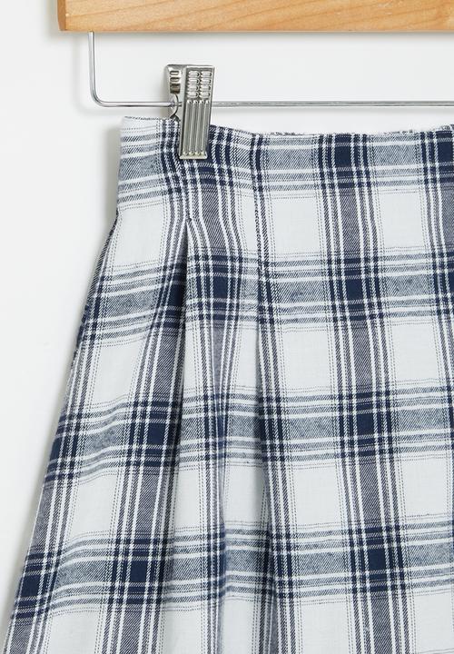 Superbalist - Check skirt - ivory/navy check