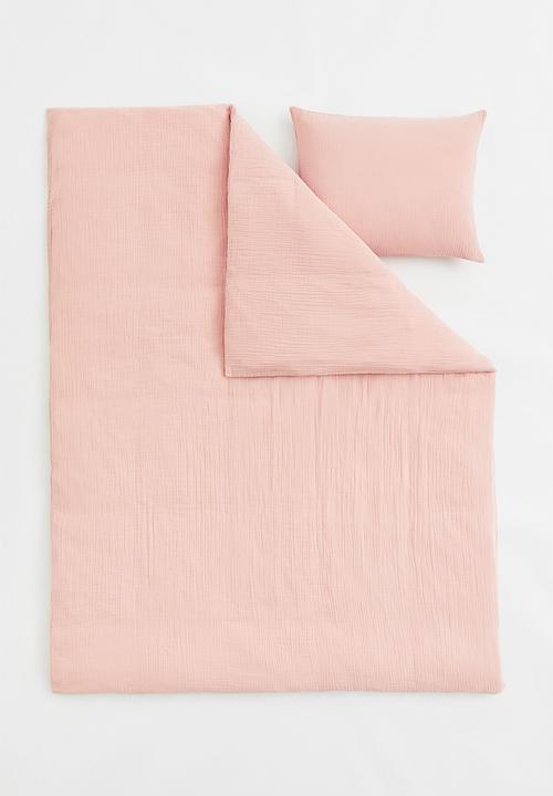 H&M - Muslin single duvet cover set - pink