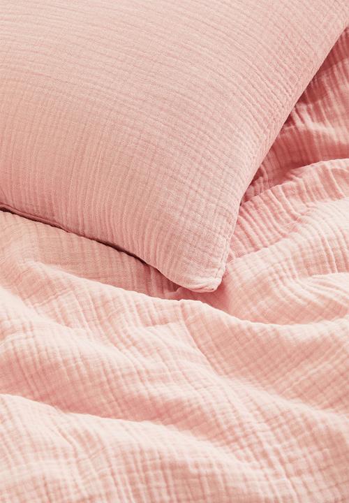 H&M - Muslin single duvet cover set - pink