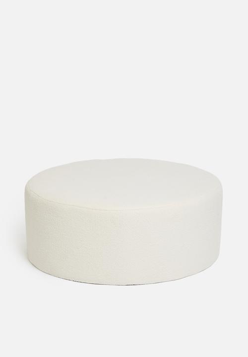 Sixth Floor - Husk sherpa ottoman - white