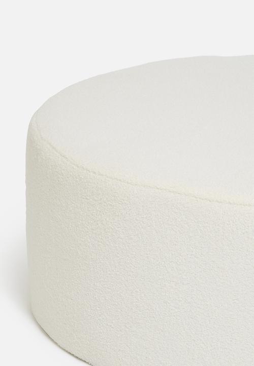 Sixth Floor - Husk sherpa ottoman - white