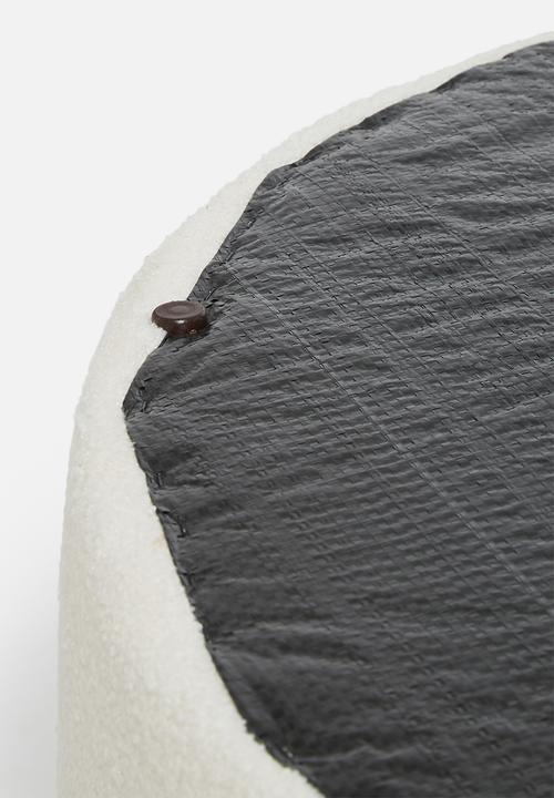 Sixth Floor - Husk sherpa ottoman - white