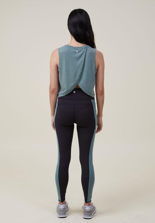 Cotton On - Maternity ultra soft booty lift full length tight - black/sage leaf