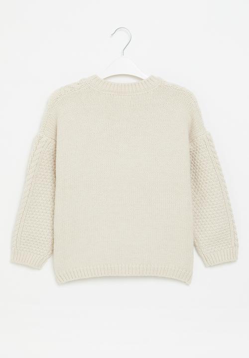 Pop Candy - Cable knit cardigan - off white