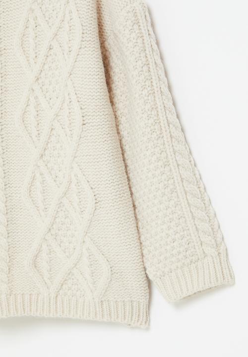 Pop Candy - Cable knit cardigan - off white