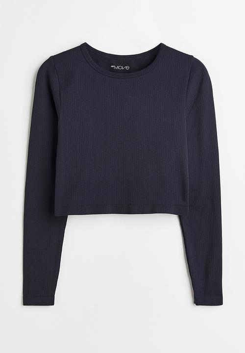 H&M - Seamless sports top in drymove™ - navy blue