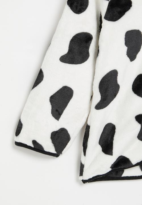 Pop Candy - Girls teddy hooded jacket - black & white