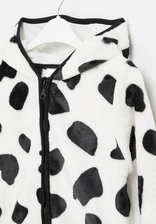 Pop Candy - Girls teddy hooded jacket - black & white