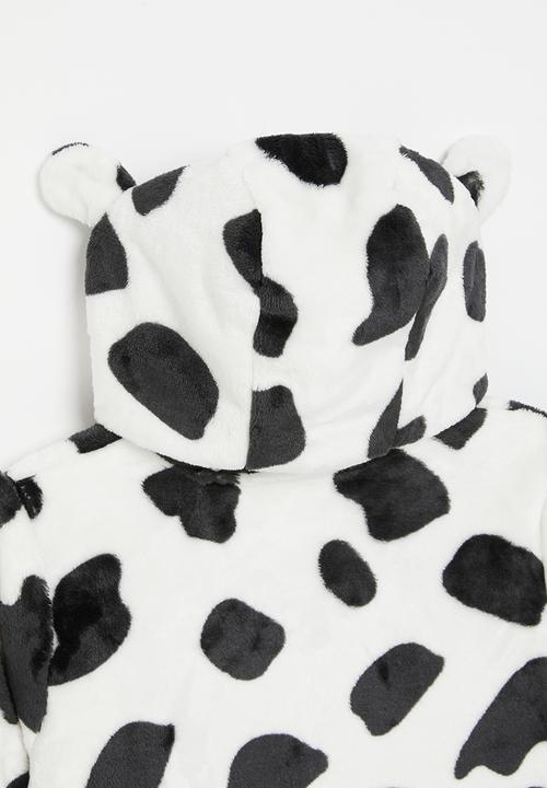 Pop Candy - Girls teddy hooded jacket - black & white
