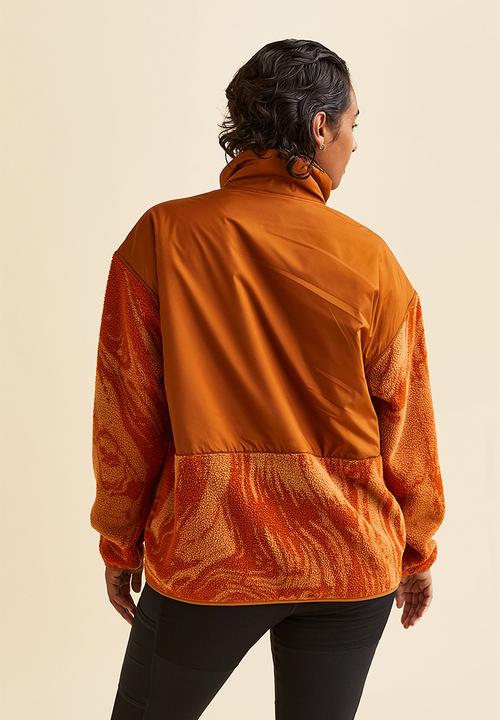 H&M - Teddy sports jacket - orange/marble-patterned