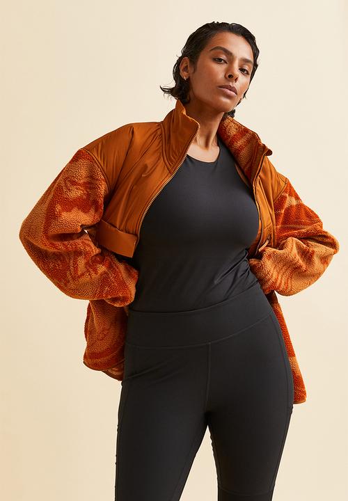 H&M - Teddy sports jacket - orange/marble-patterned