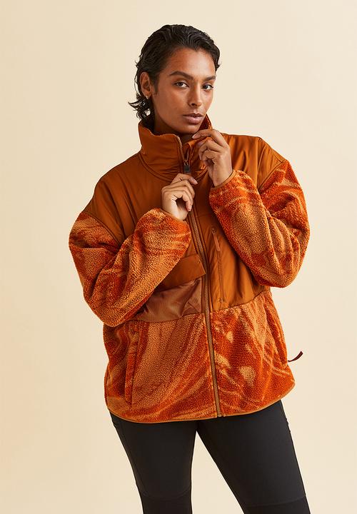 H&M - Teddy sports jacket - orange/marble-patterned