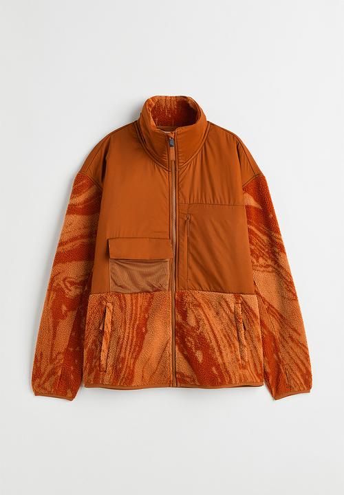 H&M - Teddy sports jacket - orange/marble-patterned