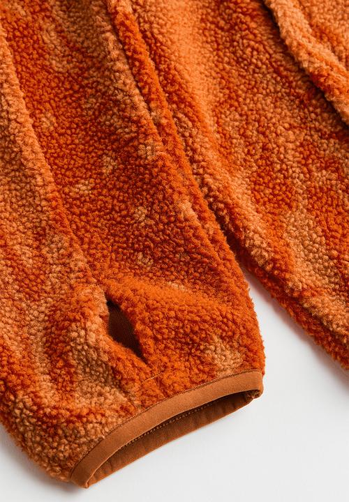 H&M - Teddy sports jacket - orange/marble-patterned