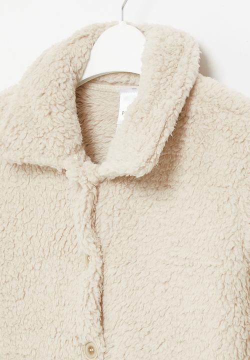 Pop Candy - Girls teddy coat - ecru