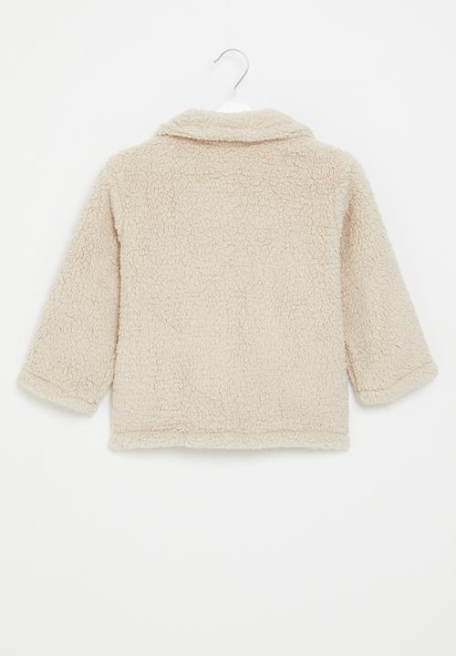 Pop Candy - Girls teddy coat - ecru