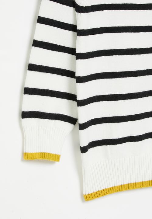 Pop Candy - Boys stripe golfer - white