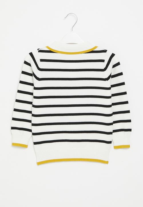 Pop Candy - Boys stripe golfer - white