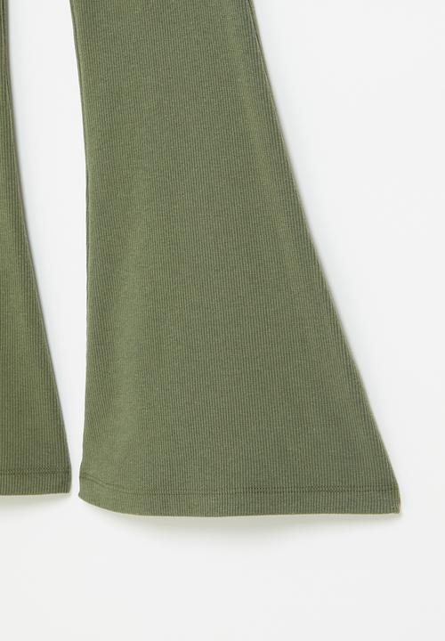 Superbalist - Flare rib leggings - sage