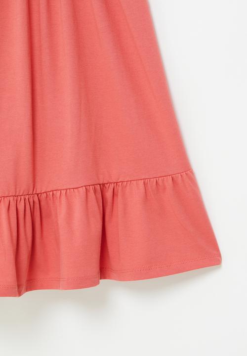 Superbalist - Tiered cotton dress - coral