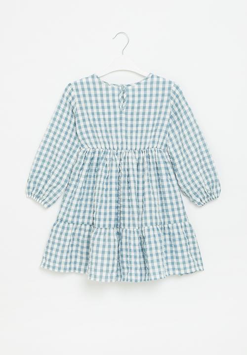 Superbalist - Tiered button through dress - blue