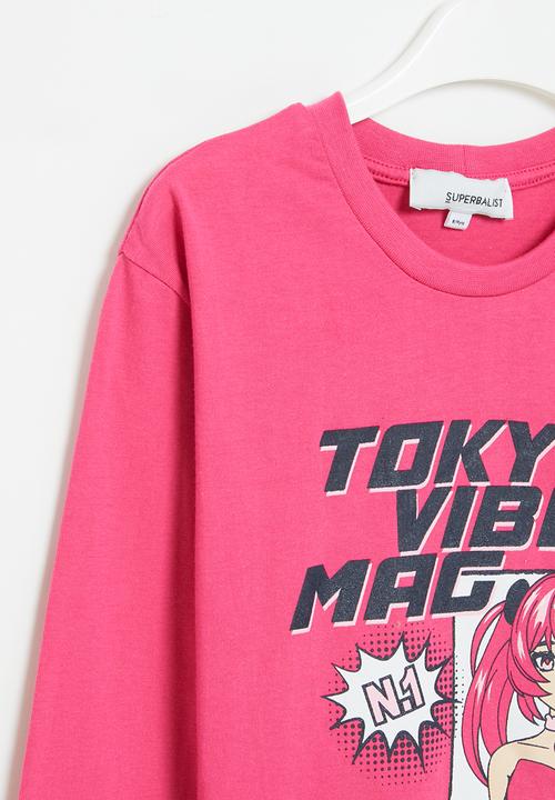 Superbalist - Girls graphic tee - cerise