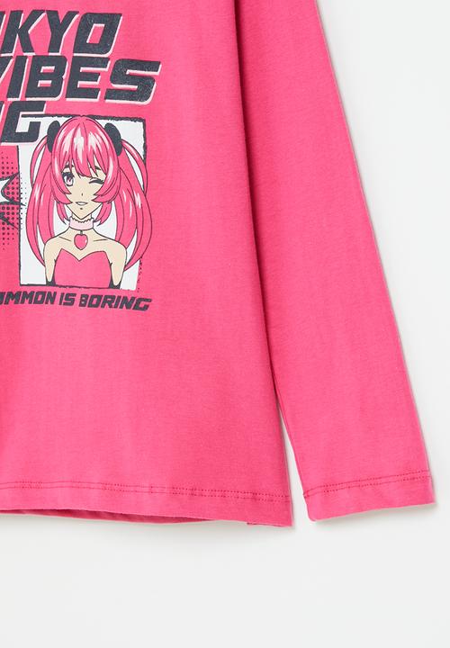 Superbalist - Girls graphic tee - cerise