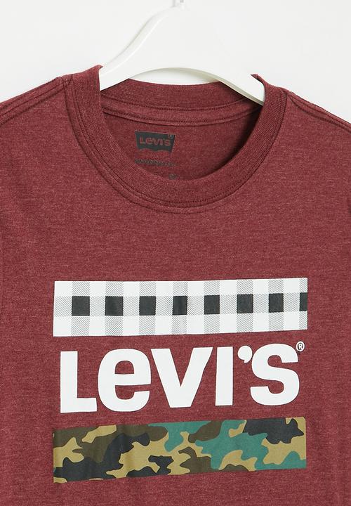 Levi’s® - Lvb checkered logo tee - port heather