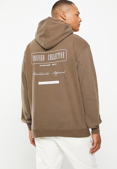 Factorie - Premium oversized graphic hoodie - bracken brown/unified worldwide