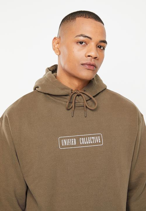 Factorie - Premium oversized graphic hoodie - bracken brown/unified worldwide