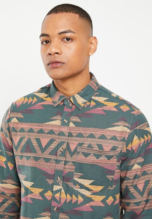 Cotton On - Camden long sleeve shirt - forest pattern