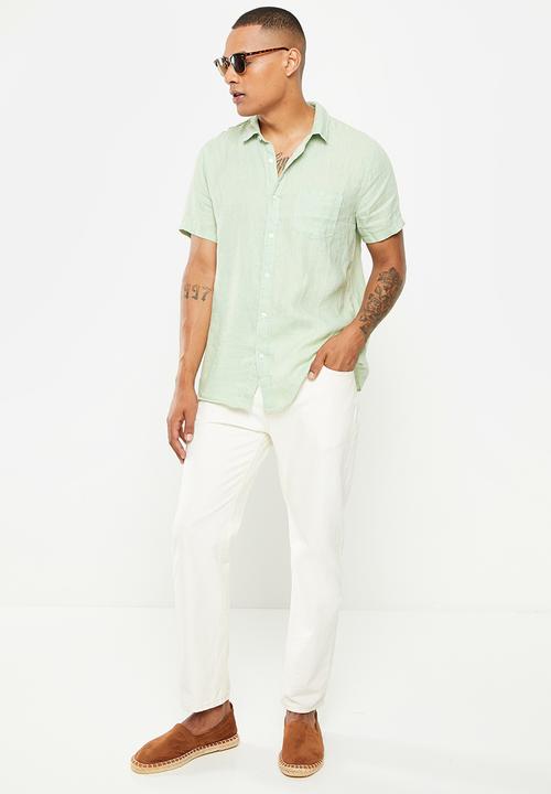 Cotton On - Linen short sleeve shirt - mint