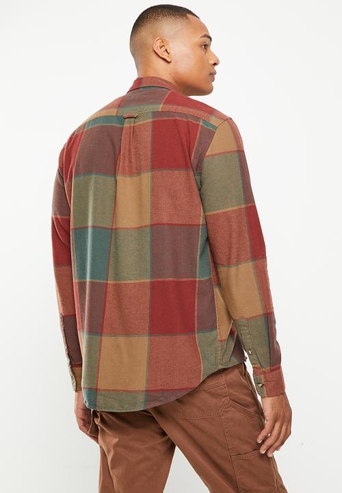 Cotton On - Camden long sleeve shirt - mustard plaid 