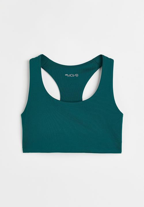 H&M - Medium support sports bra in drymove™ - dark turquoise