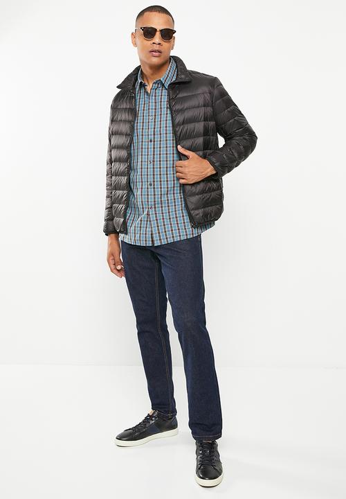 JEEP - Short sleeve yarn dyed check - brown/blue
