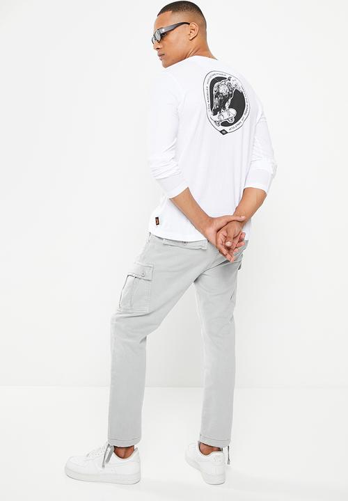 Brave Soul - Vulture long sleeve tee - white/black