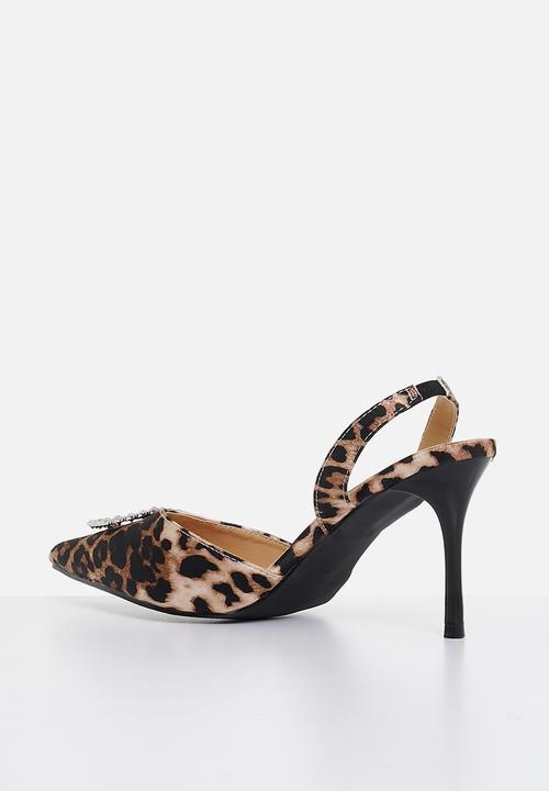 MILLA - Zuri slingback stiletto heel - brown & black