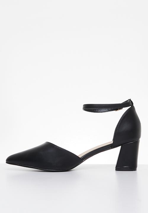 edit - Norah anklestrap block heel - black