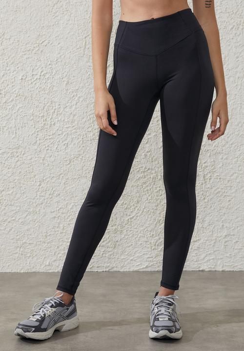 Cotton On - Ultra soft V front full length tight - black