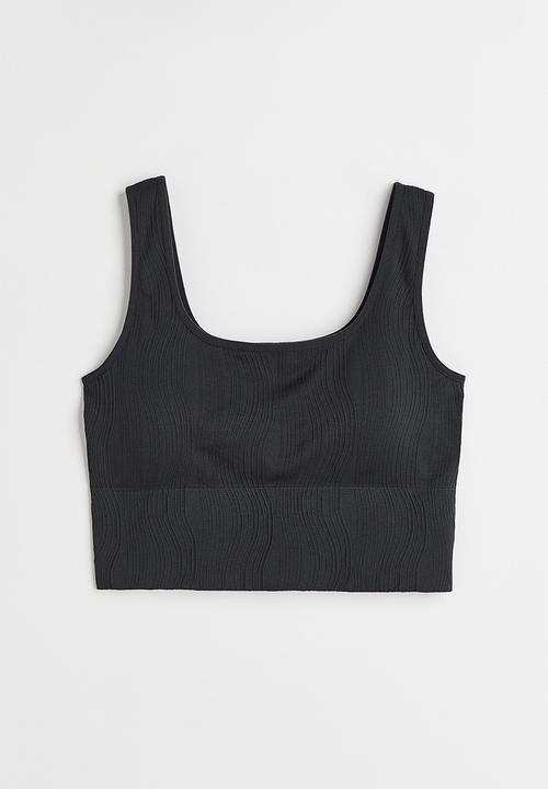 H&M - Seamless medium support sports bra - dark grey