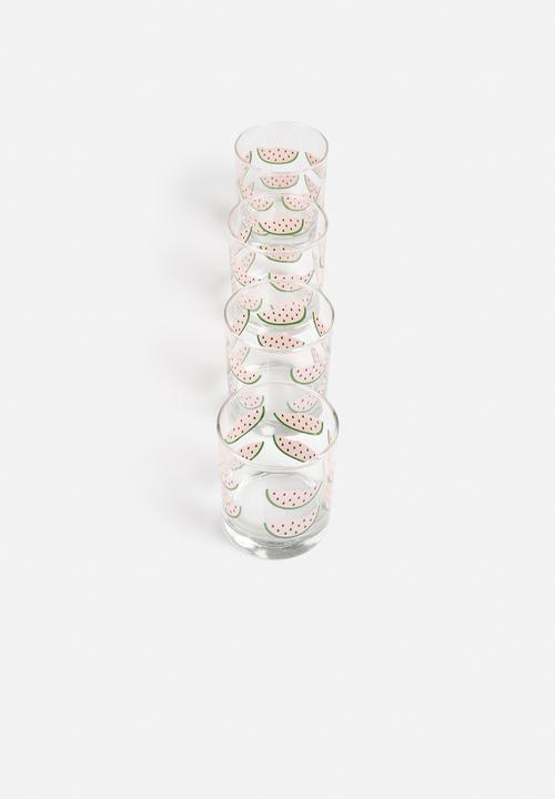 Sixth Floor - Set of 4 Watermelon Glasses