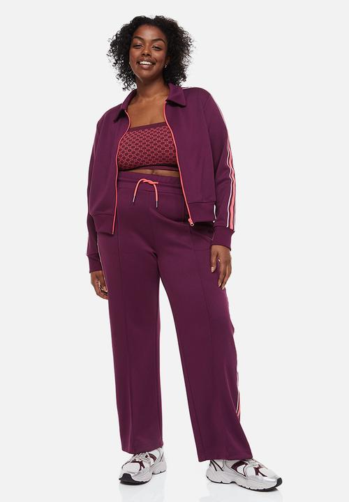 H&M - Track pants with side stripes - plum purple