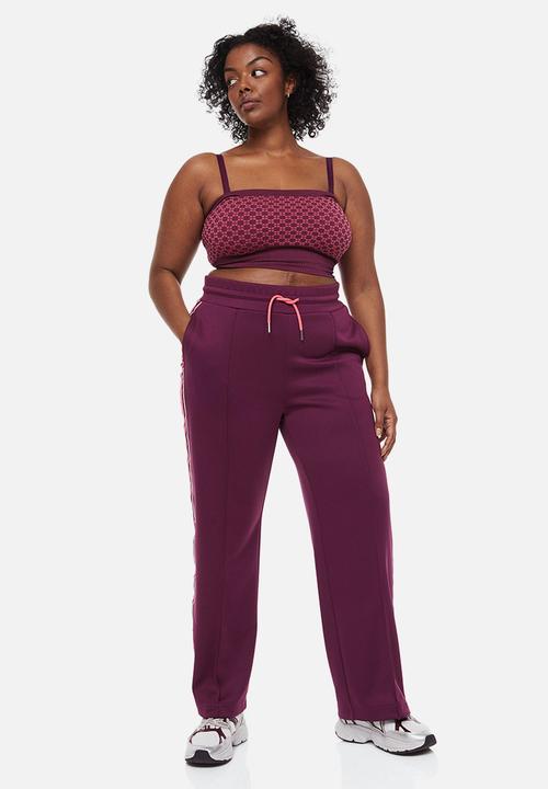 H&M - Track pants with side stripes - plum purple