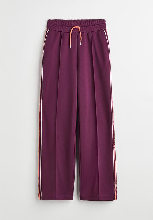 H&M - Track pants with side stripes - plum purple