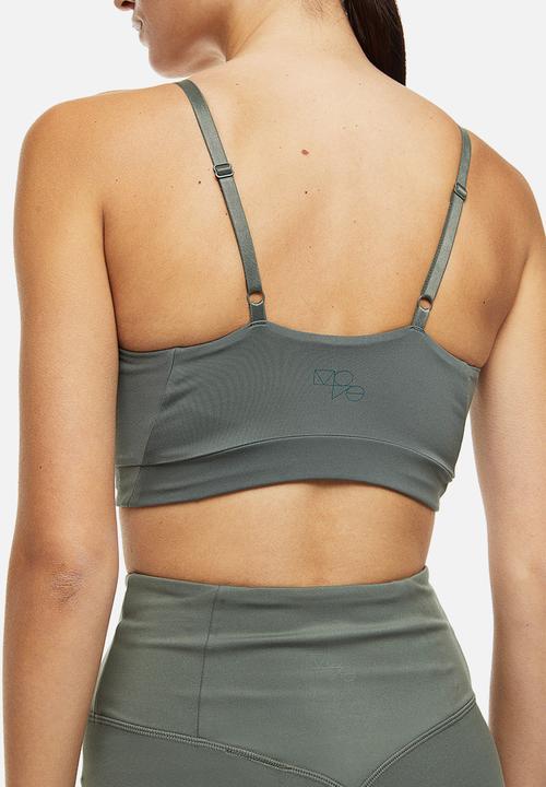 H&M - Light support sports bra in softmove™ - dark khaki green