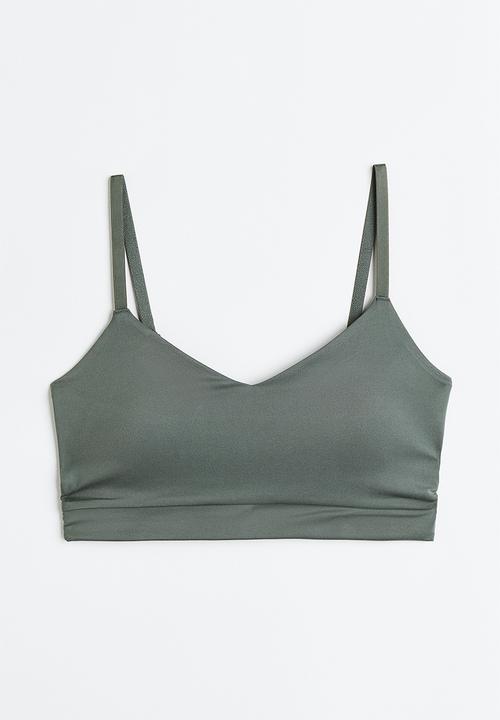 H&M - Light support sports bra in softmove™ - dark khaki green