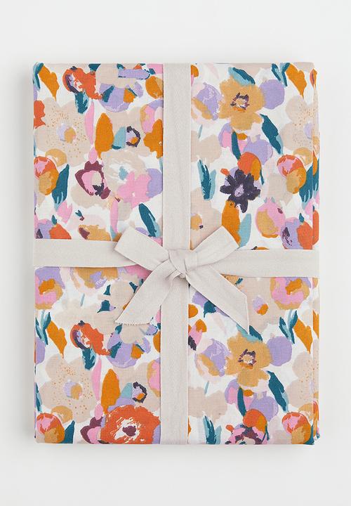 H&M - Floral double/king duvet cover set - beige/multi