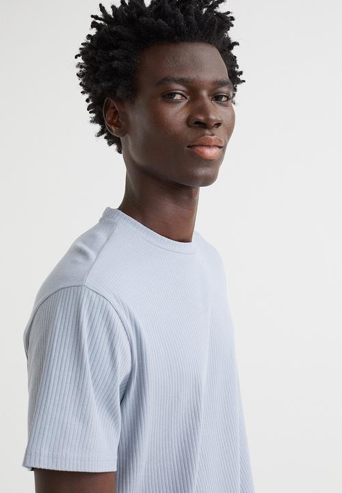 H&M - Regular fit ribbed cotton T-shirt - steel grey