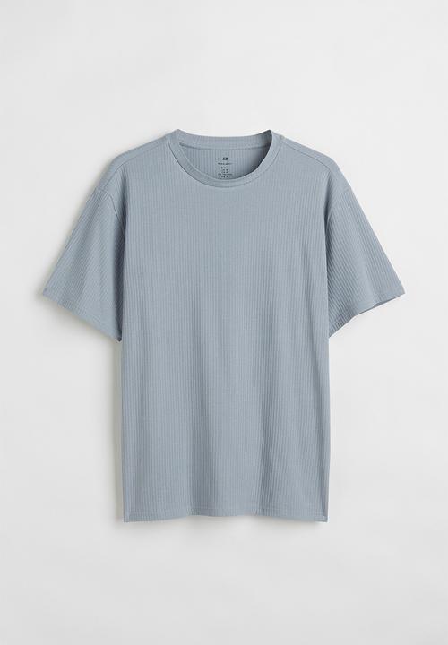 H&M - Regular fit ribbed cotton T-shirt - steel grey